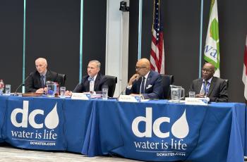 John Cassidy, Matt Brown, David L. Gadis, and Moussa Wone giving technical briefing