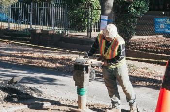 Photo of LFDC work on a street in the Trinidad NE Neighborhood